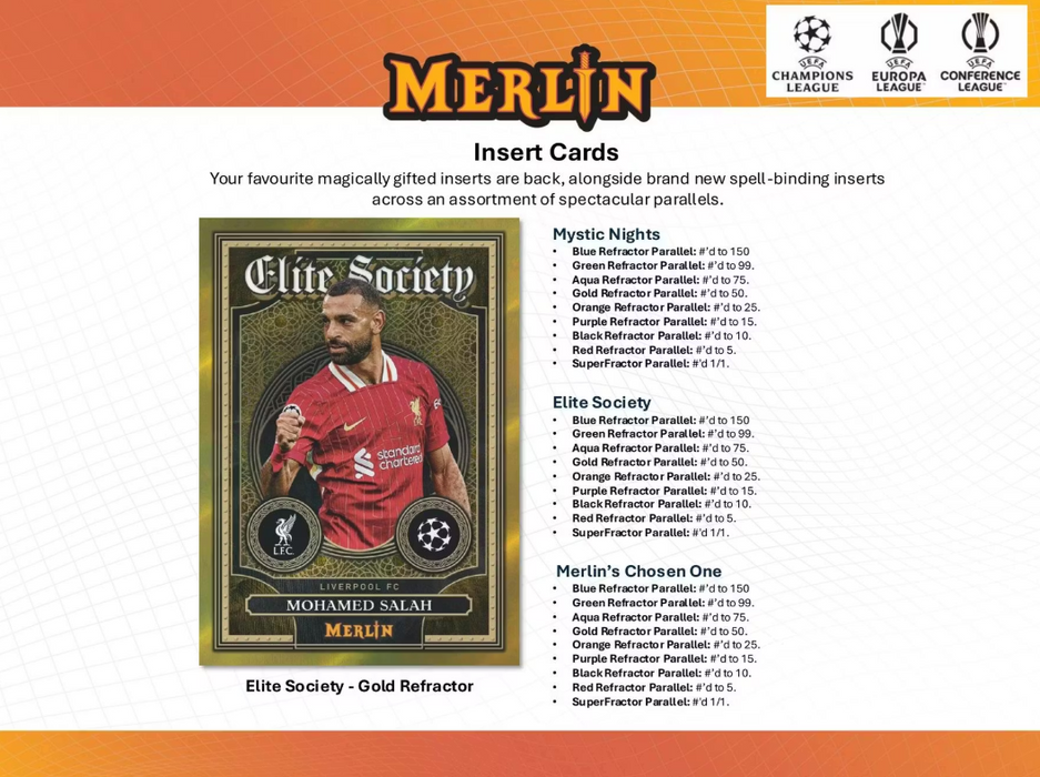 2024-25 Topps UEFA Club Competitions Merlin Chrome Soccer Hobby Box (Pre-Order: December 19)