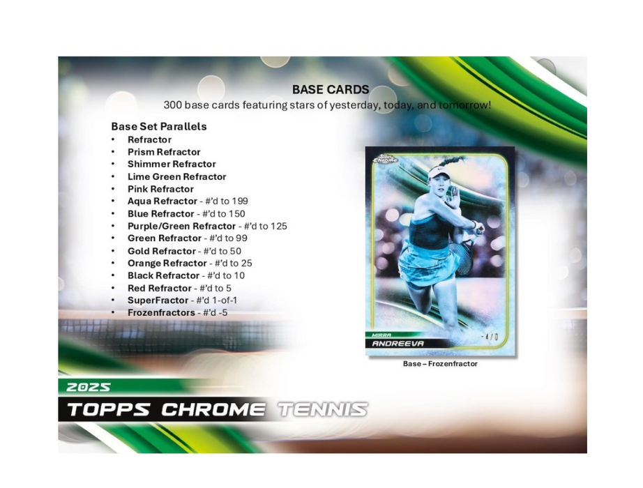 2025 Topps Chrome Tennis Hobby Box