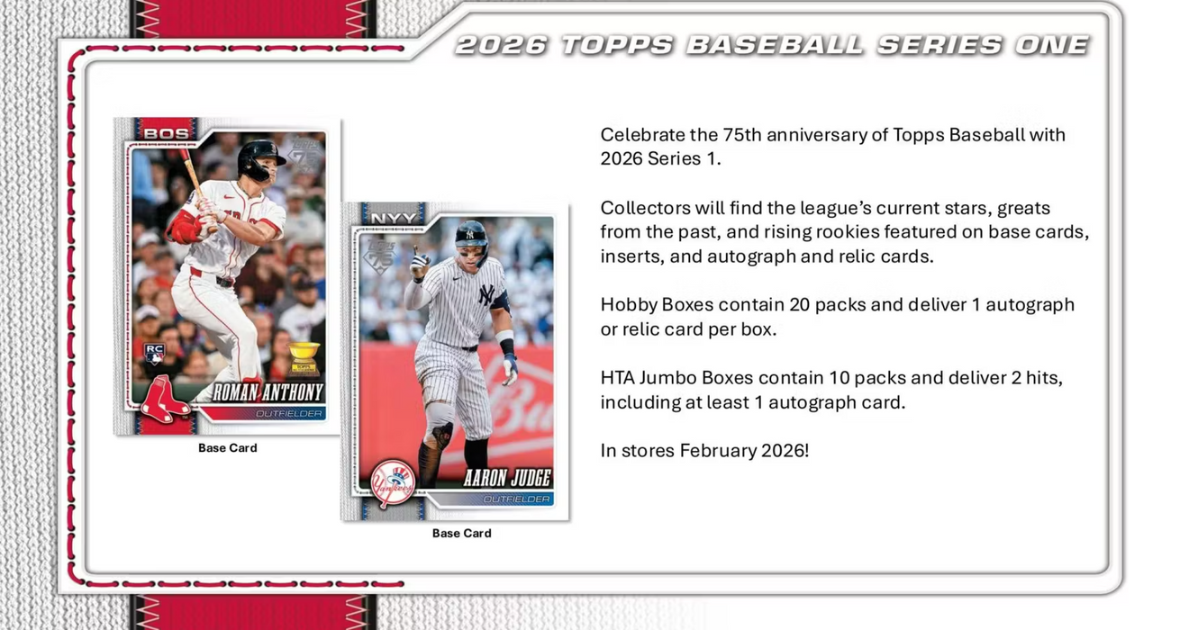 2026 Topps Series 1 Baseball Hobby Box (Pre-Order: February 11)