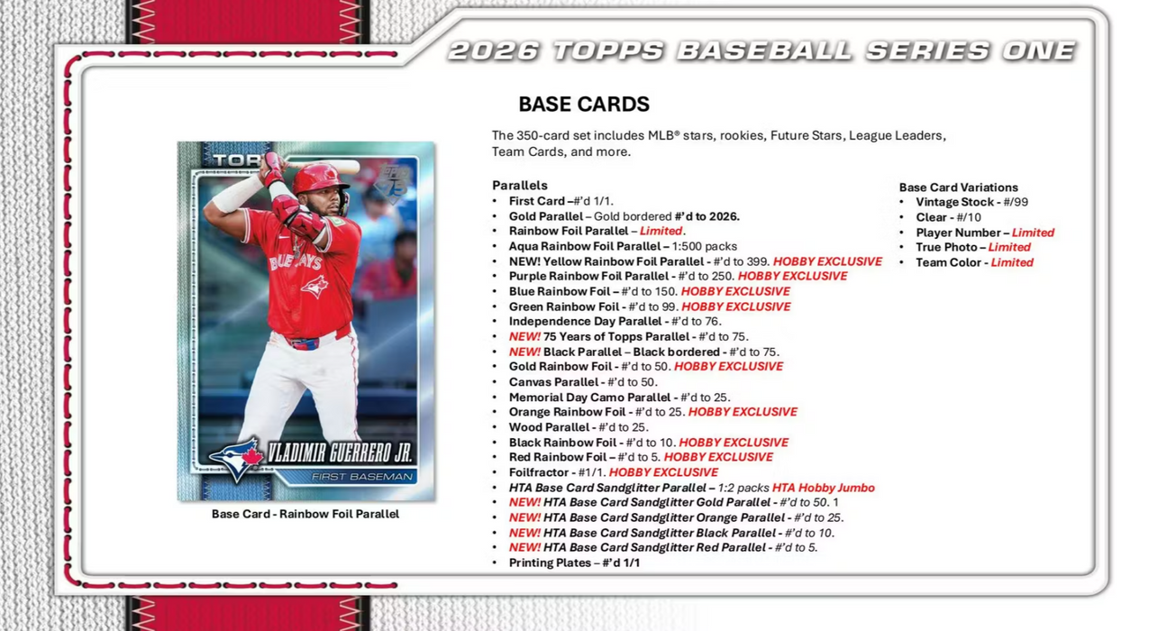 2026 Topps Series 1 Baseball Hobby Box (Pre-Order: February 11)