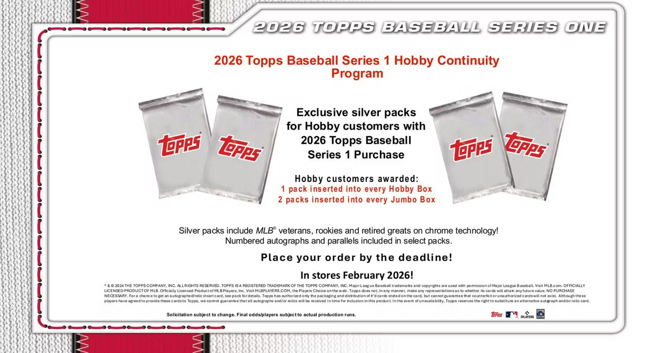 2026 Topps Series 1 Baseball Hobby Box (Pre-Order: February 11)