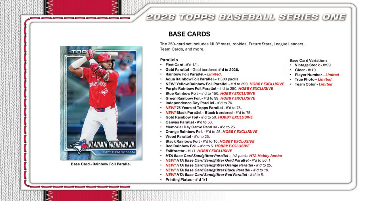 2026 Topps Series 1 Baseball Hobby Jumbo Box (Pre-Order: February 11)