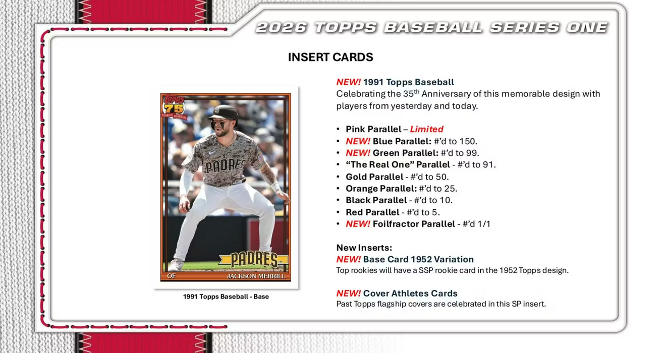 2026 Topps Series 1 Baseball Hobby Jumbo Box (Pre-Order: February 11)