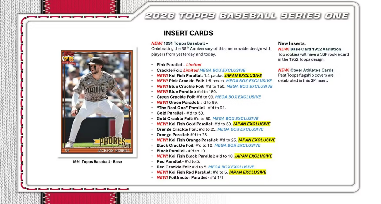 2026 Topps Series 1 Baseball Value Blaster Box (Pre-Order: February 11)