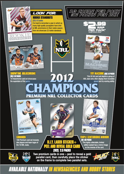 2012 Select NRL Champions Collector Cards Hobby Box