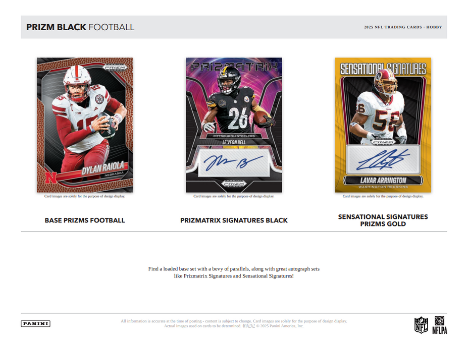 2025 Panini Prizm Black NFL Football Hobby Box