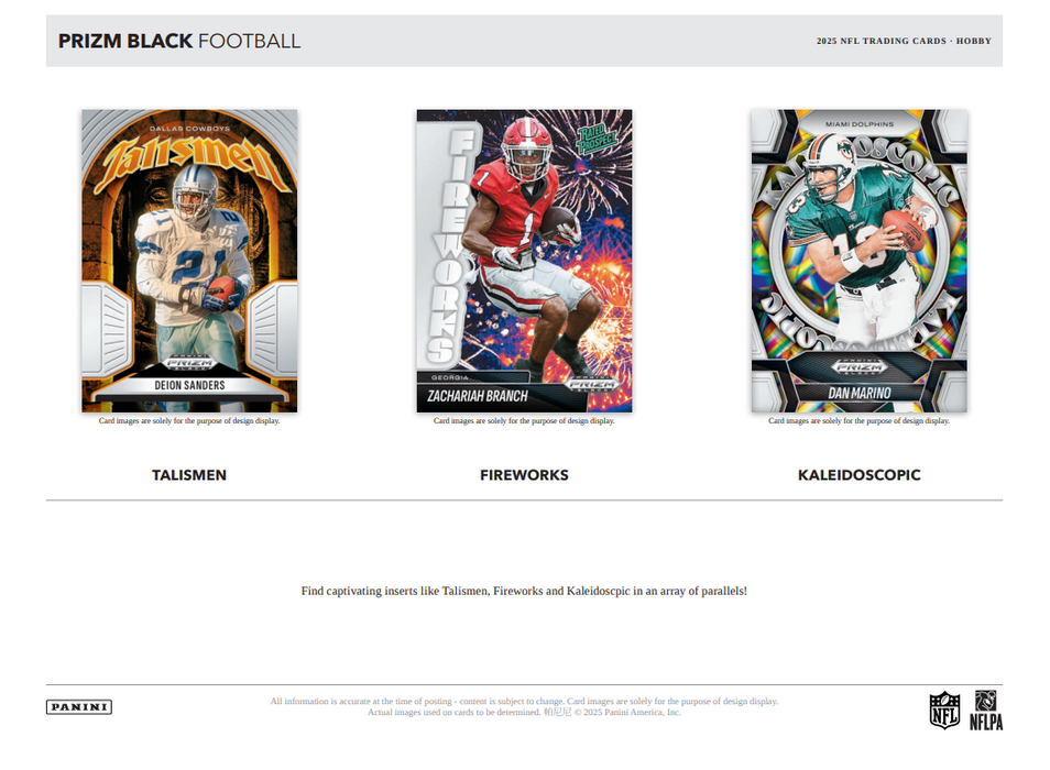 2025 Panini Prizm Black NFL Football Hobby Box