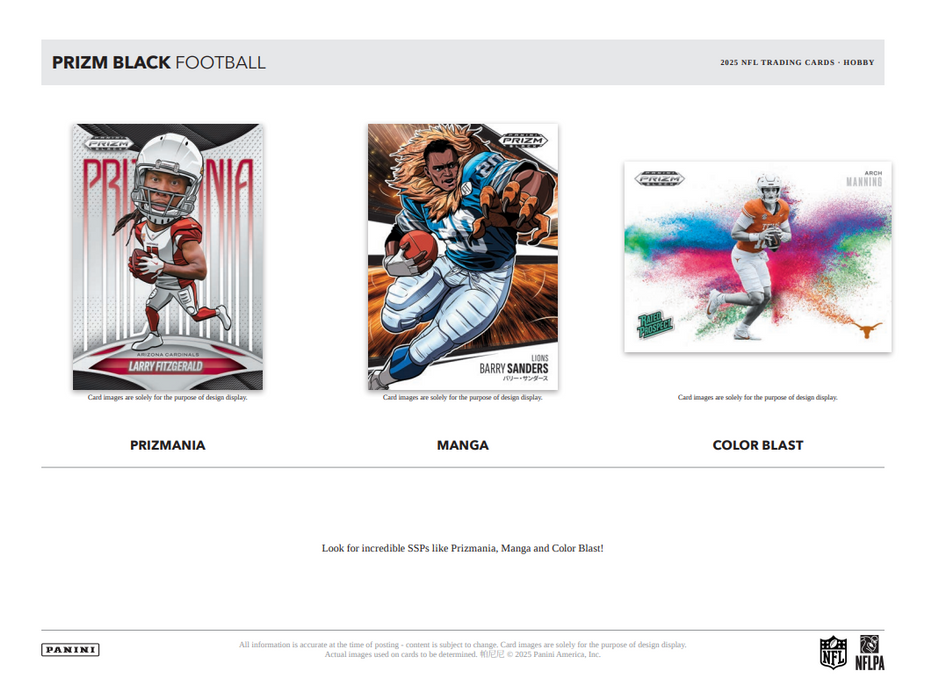 2025 Panini Prizm Black NFL Football Hobby Box