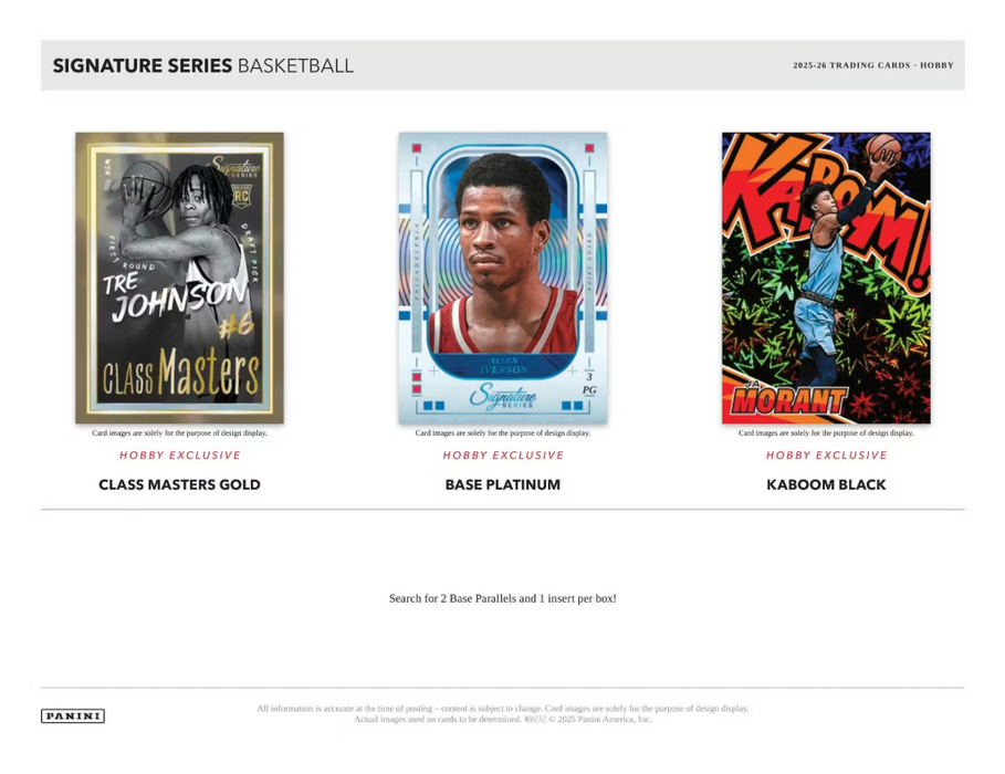 2025-26 Panini Signature Series Basketball Hobby Box (Pre-Order: April TBA)