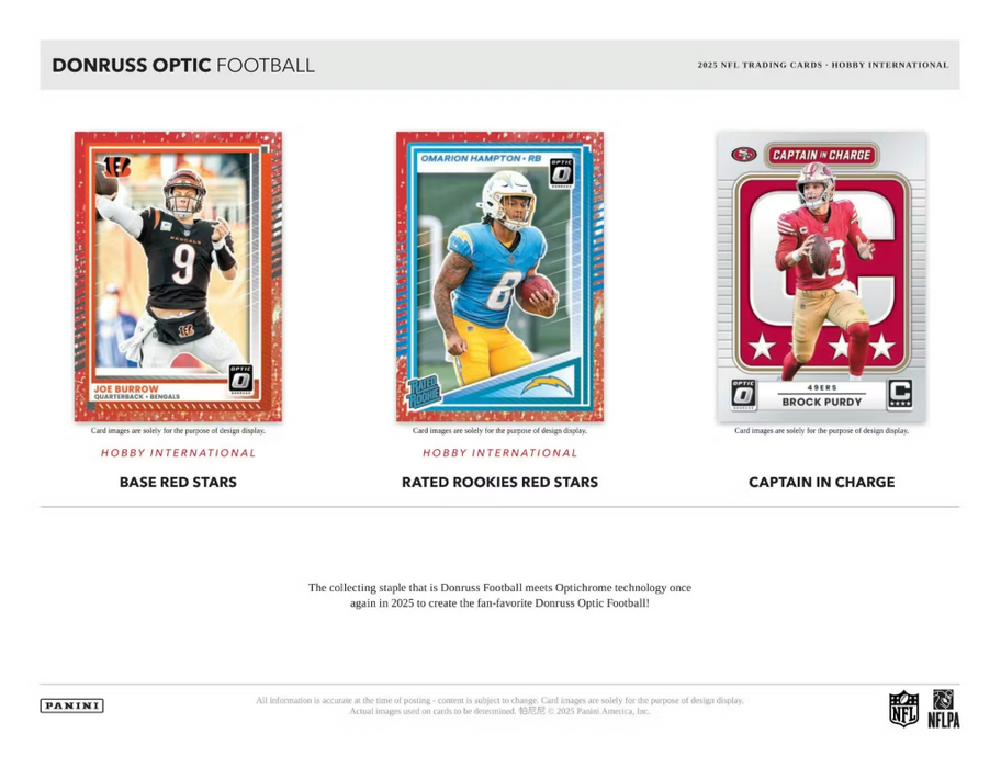 2025 Panini Donruss Optic NFL Football International Hobby Box