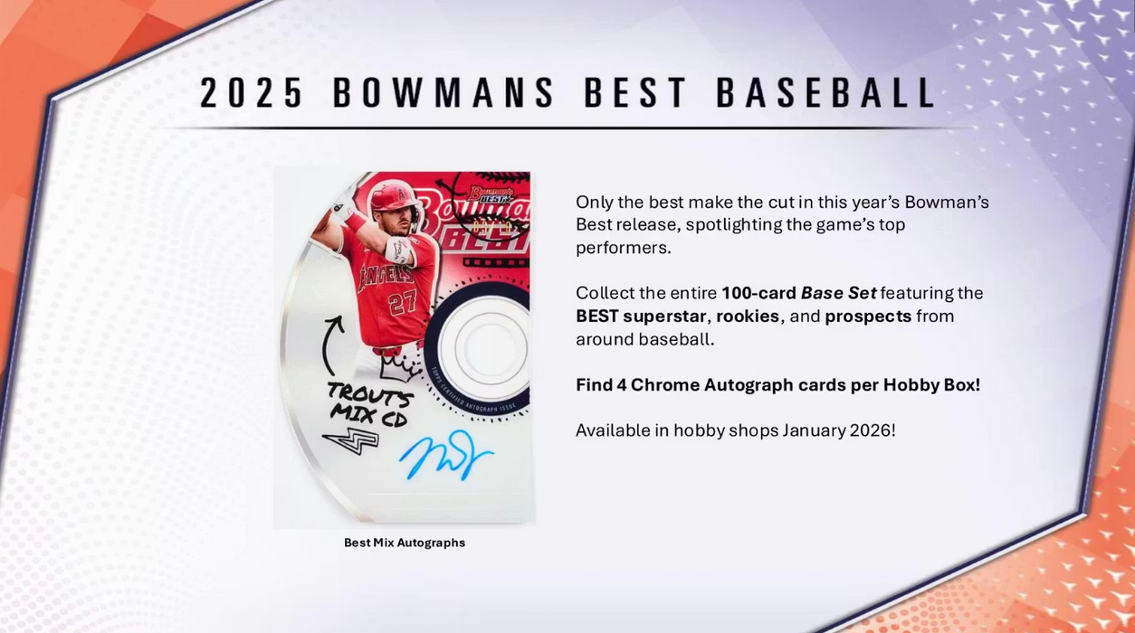 2025 Bowman's Best Baseball Hobby Box (Pre-Order: March 11)