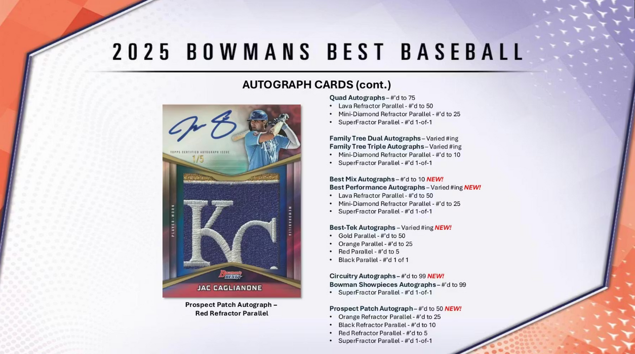 2025 Bowman's Best Baseball Hobby Box (Pre-Order: March 11)