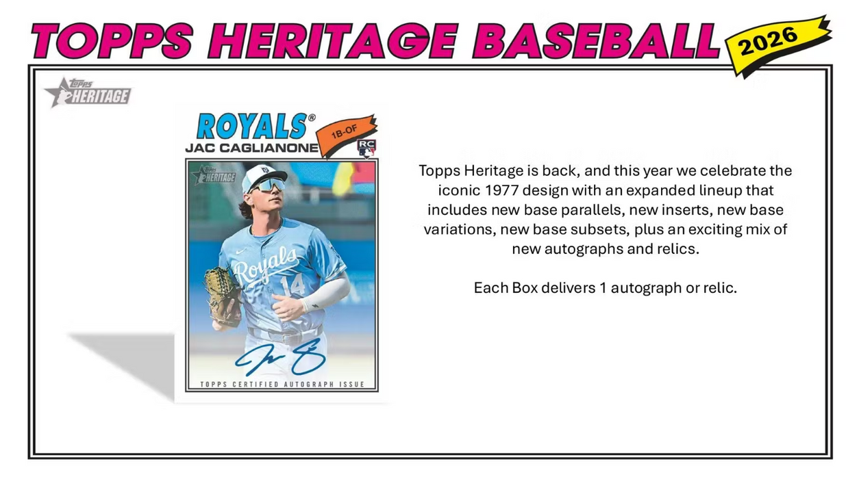2026 Topps Heritage Baseball Hobby Box (Pre-Order: March 18)
