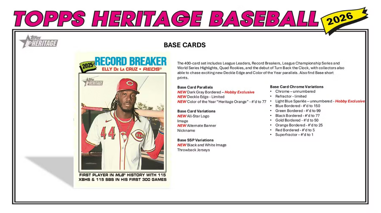 2026 Topps Heritage Baseball Hobby Box (Pre-Order: March 18)