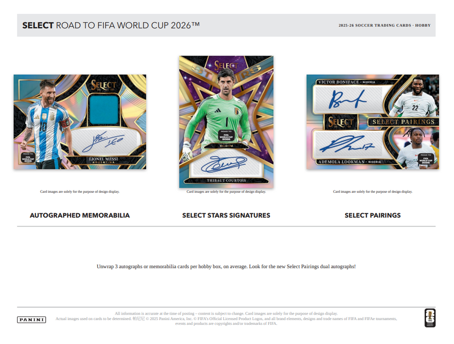 2025-26 Panini Select Road to FIFA World Cup Soccer Hobby Box (Pre-Order: July 23)
