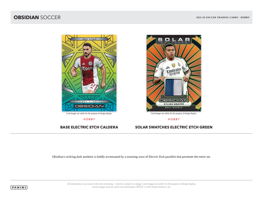 2025-26 Panini Obsidian Soccer Hobby Box (Pre-Order: July 9)