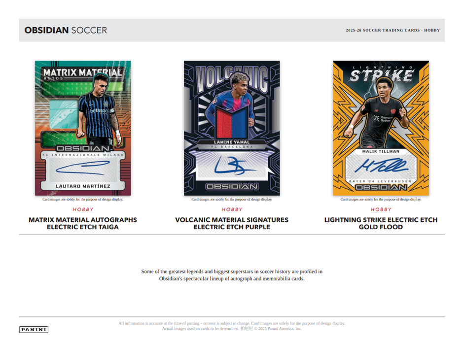2025-26 Panini Obsidian Soccer Hobby Box (Pre-Order: July 9)