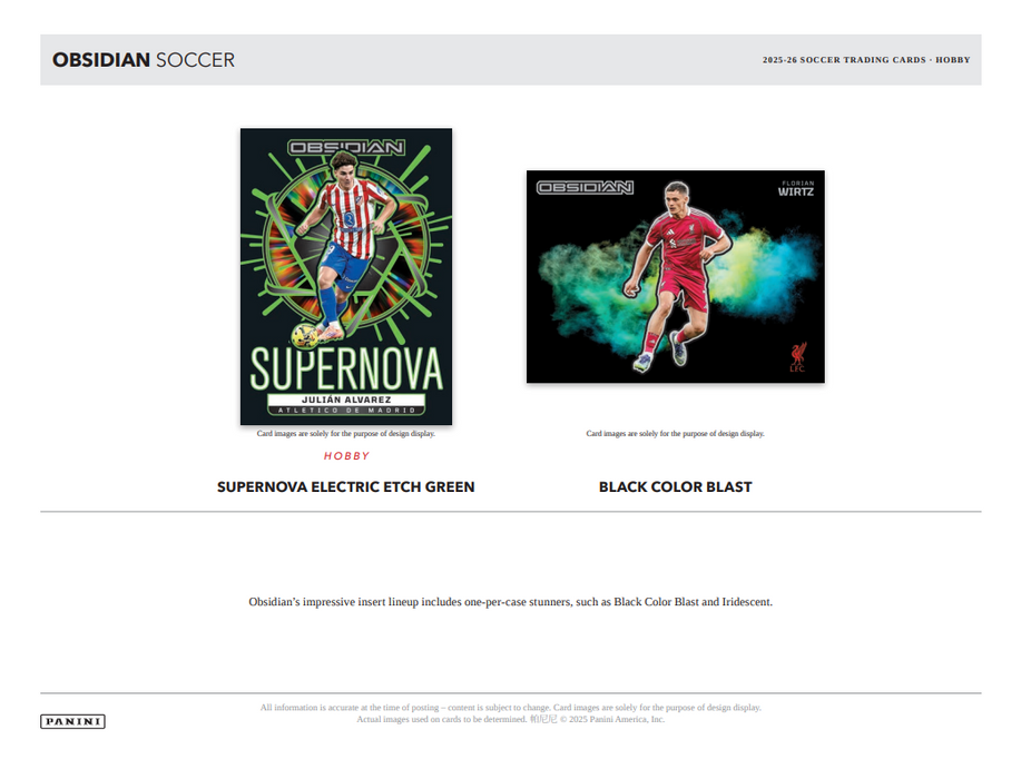 2025-26 Panini Obsidian Soccer Hobby Box (Pre-Order: July 9)