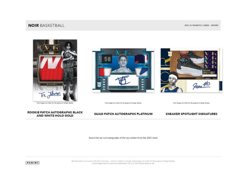 2025-26 Panini Noir Basketball Hobby Box (Pre-Order: June 11)