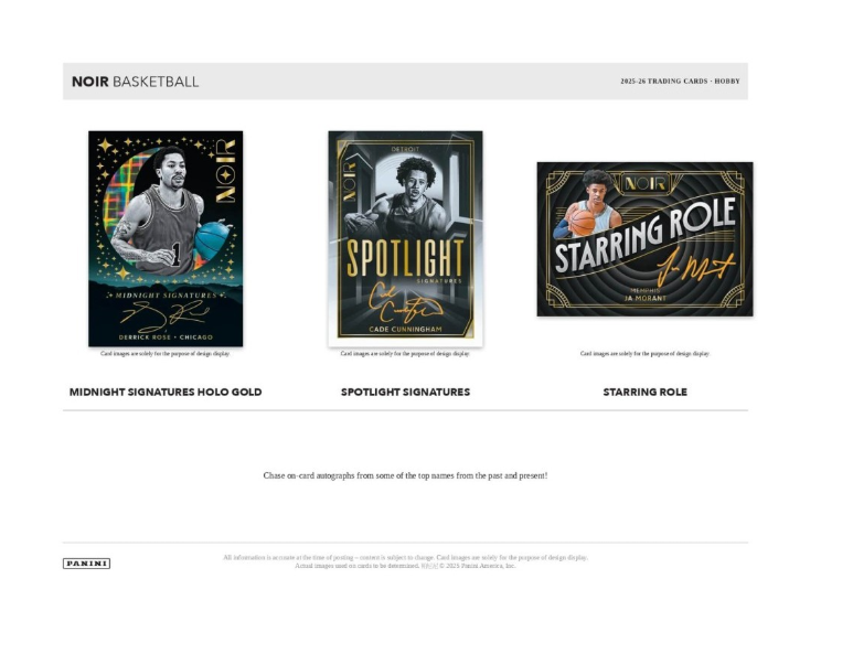 2025-26 Panini Noir Basketball Hobby Box (Pre-Order: June 11)