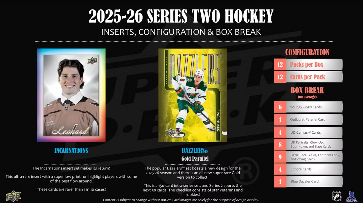 2025-26 Upper Deck Series 2 Hockey Hobby Box