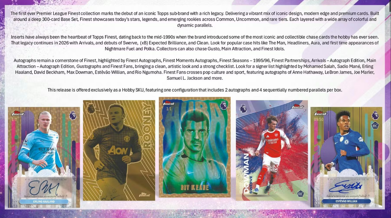 2025-26 Topps Finest Premier League EPL Soccer Hobby Box