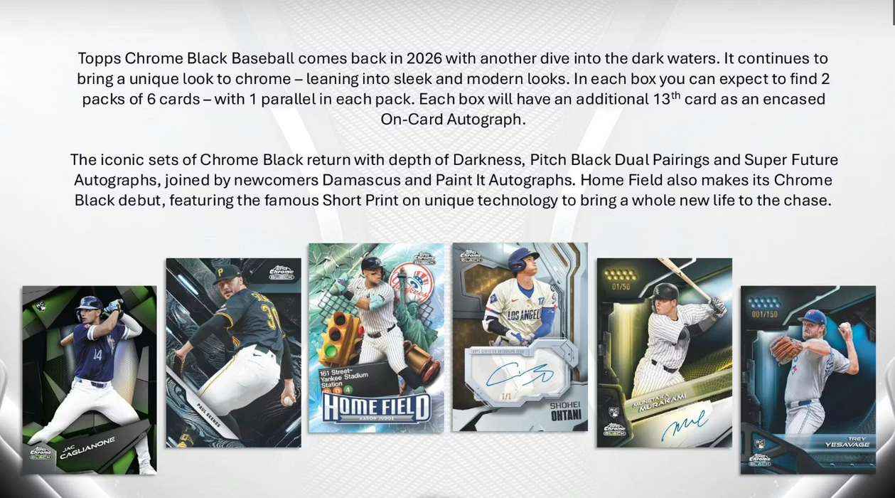 2026 Topps Chrome Black Baseball Hobby Box
