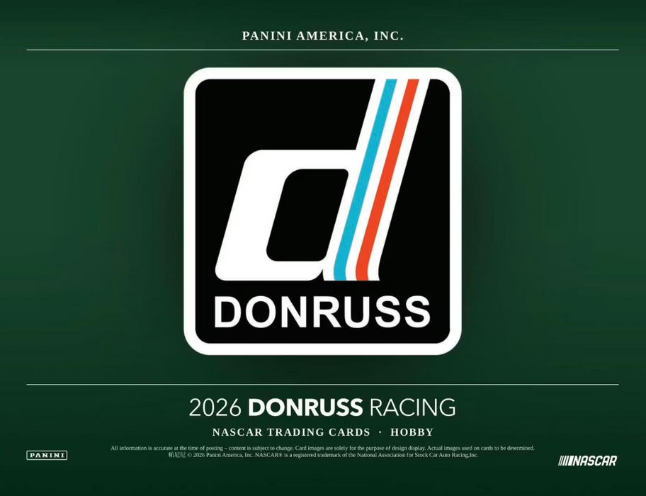 2026 Panini Donruss Racing Hobby Box (Pre-Order: TBA)