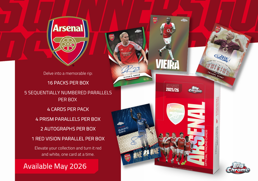 2025-26 Topps Chrome Arsenal Hobby Box (Pre-Order: May 26)