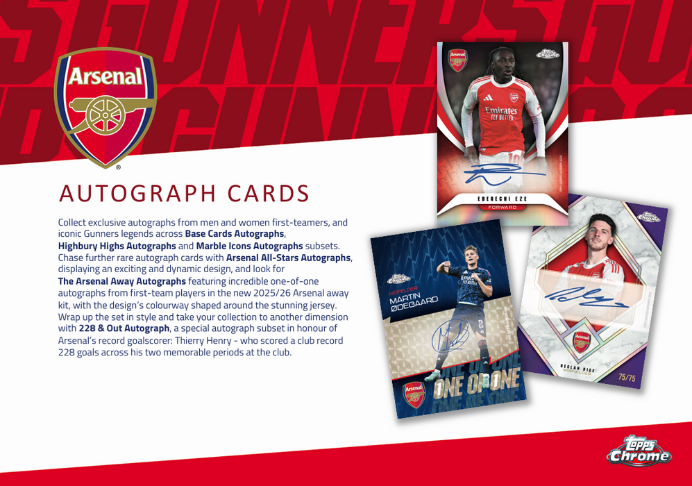 2025-26 Topps Chrome Arsenal Hobby Box (Pre-Order: May 26)