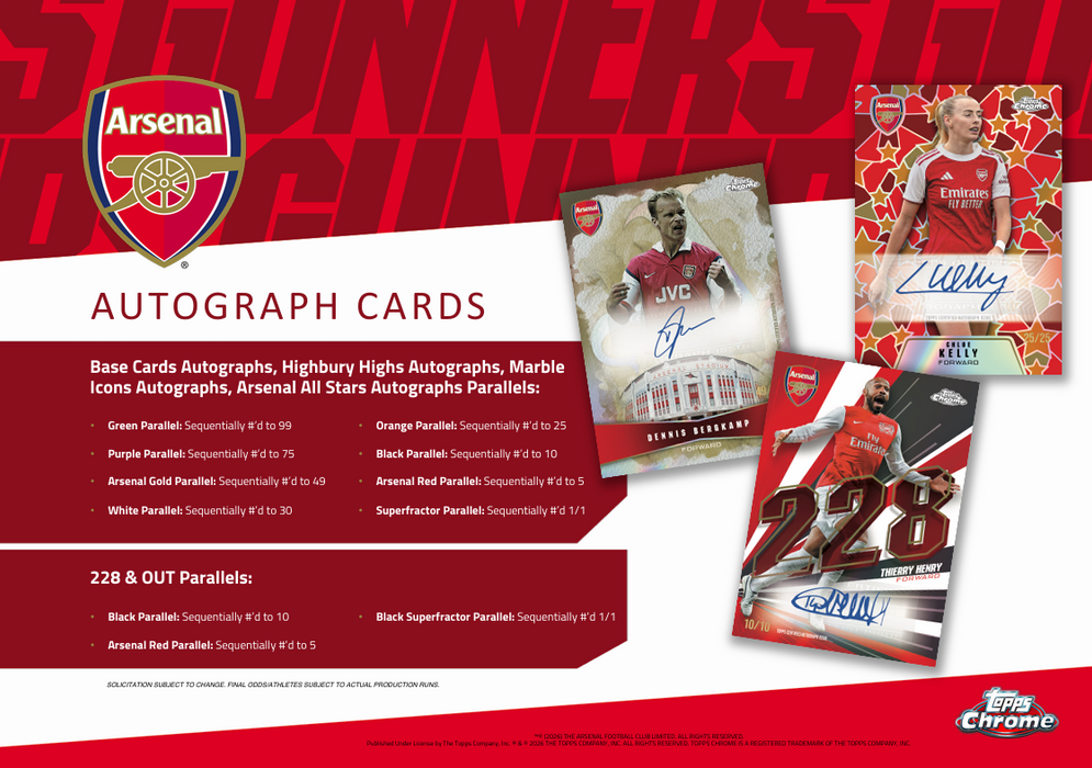 2025-26 Topps Chrome Arsenal Hobby Box (Pre-Order: May 26)