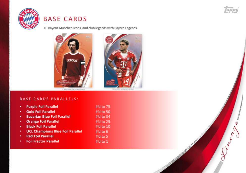 2025-26 Topps Bayern Munich Lineage Hobby Box (Pre-Order: May 25)
