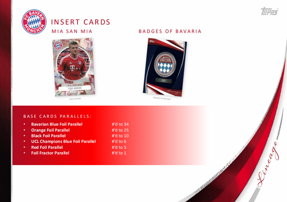2025-26 Topps Bayern Munich Lineage Hobby Box (Pre-Order: May 25)