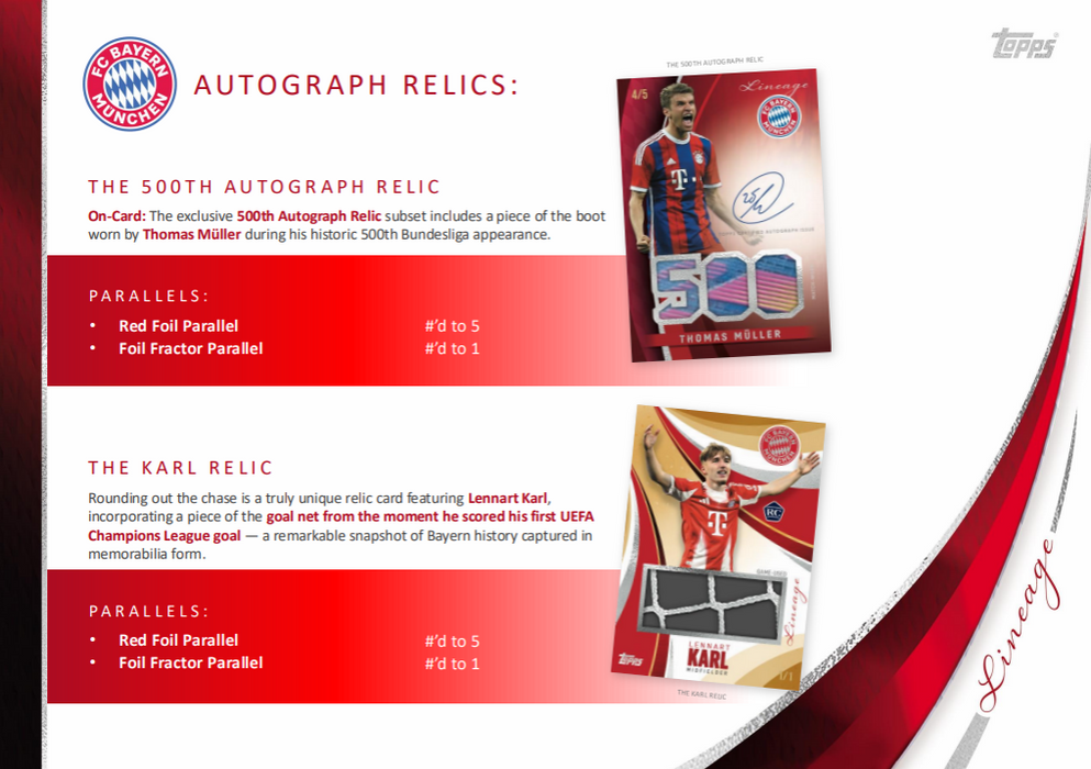 2025-26 Topps Bayern Munich Lineage Hobby Box (Pre-Order: May 25)
