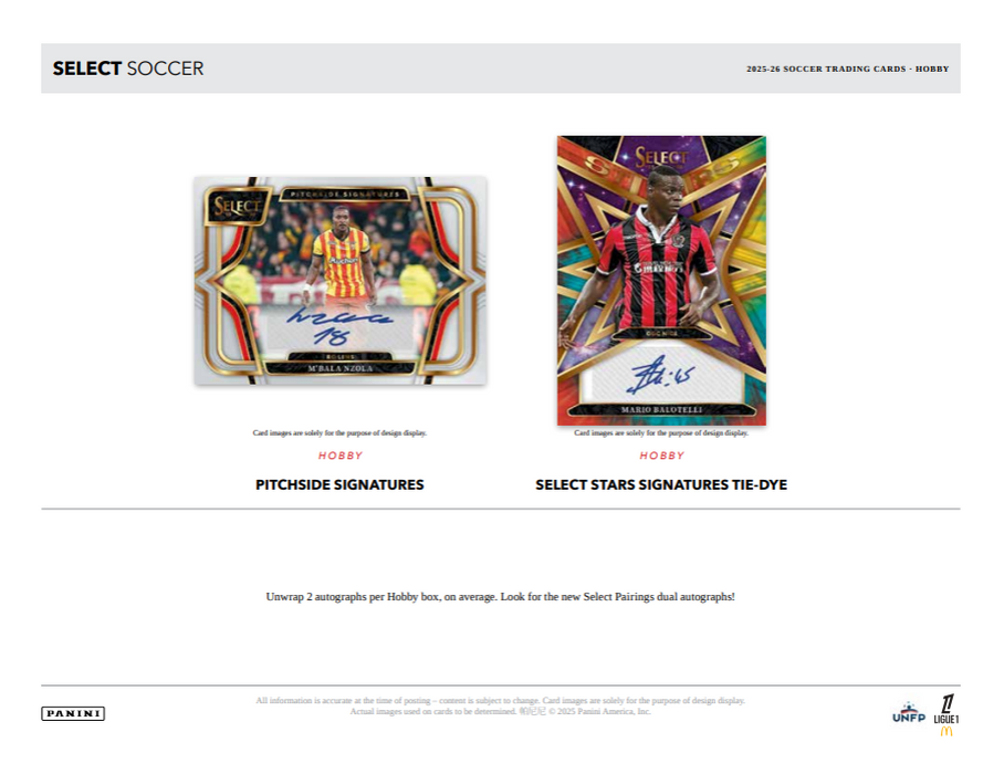 2025-26 Panini Select Ligue 1 Soccer H2 Hobby Box (Pre-Order: June 6)