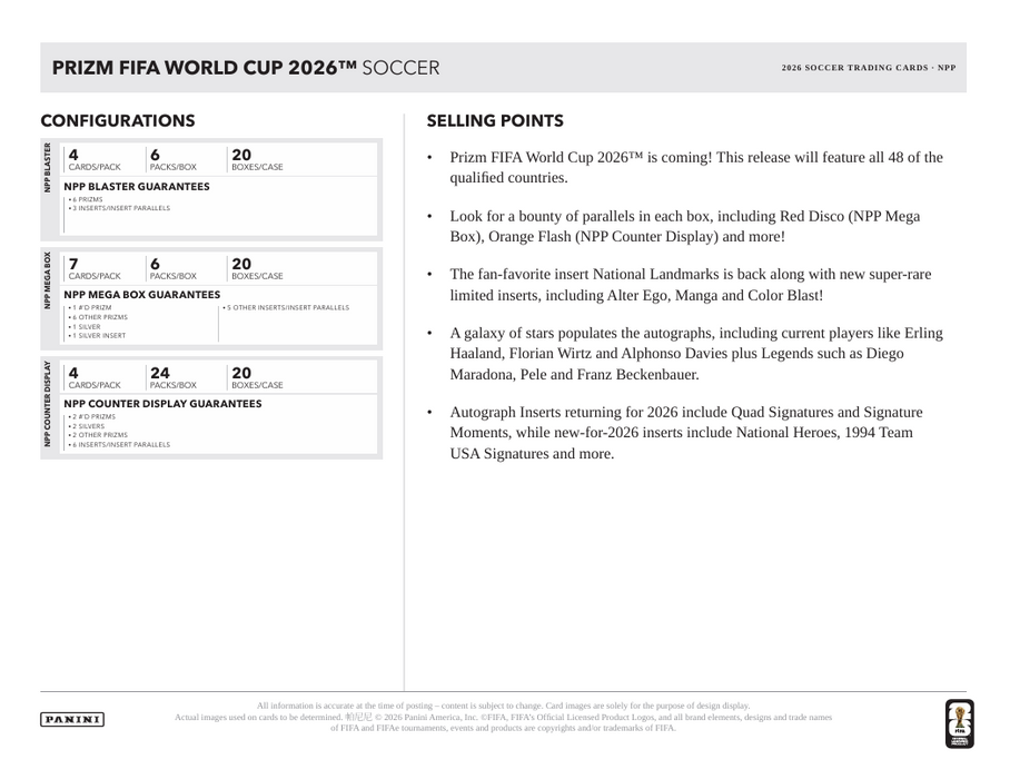 2026 Panini Prizm World Cup Soccer Mega Box (Pre-Order: June 18)