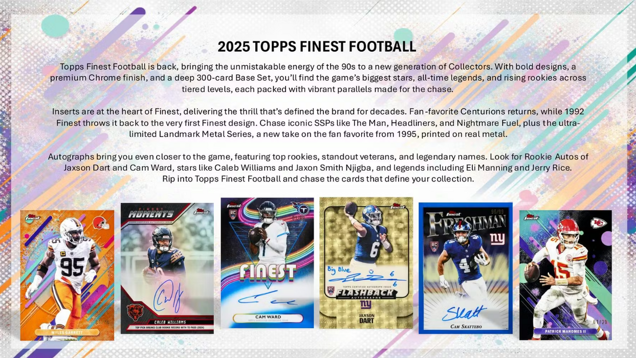 2025 Topps Finest NFL Football Hobby Box