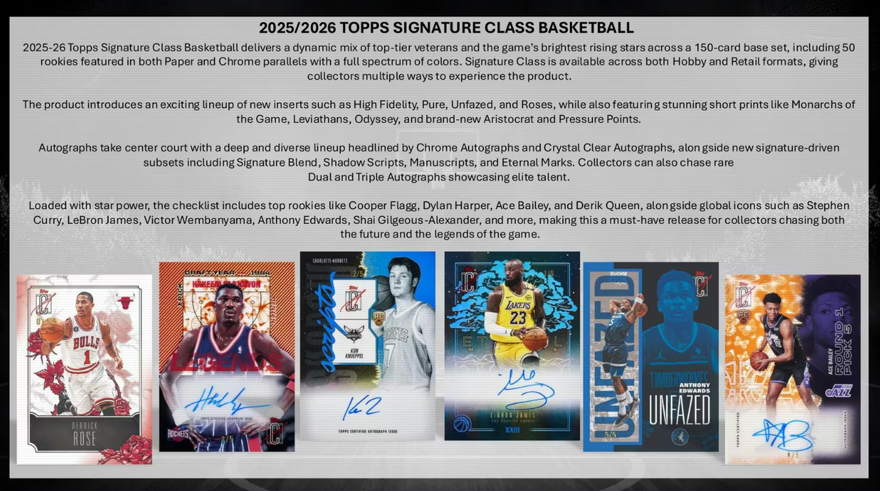 2025-26 Topps Signature Class Basketball Mega Box (Pre-Order: May 28)