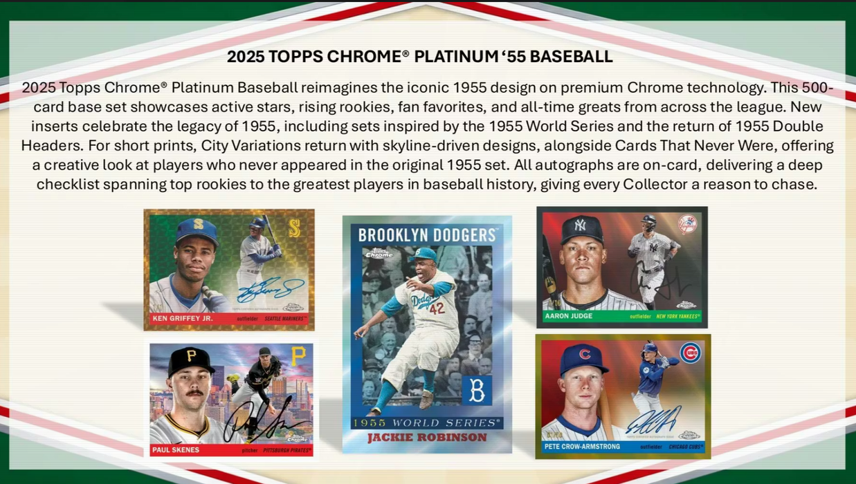 2025 Topps Chrome Platinum '55 Baseball Hobby Box (Pre-Order: June 5)
