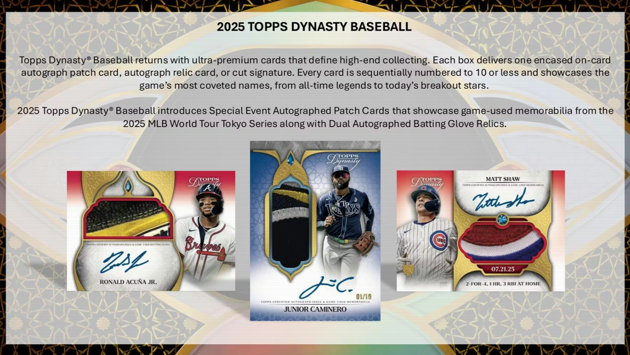 2025 Topps Dynasty Baseball Hobby Box (Pre-Order: June 17)