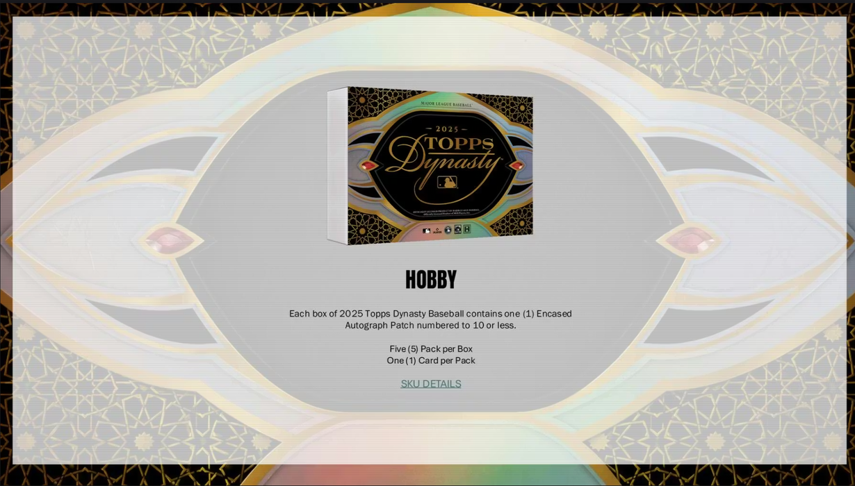 2025 Topps Dynasty Baseball Hobby Box (Pre-Order: June 17)