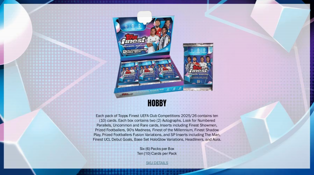 2025-26 Topps UEFA Club Competitions Finest Soccer Hobby Box (Pre-Order: June 25)