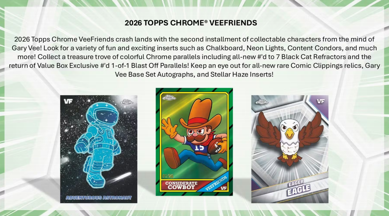 2026 Topps Chrome VeeFriends Value Blaster Box (Pre-Order: June 10)