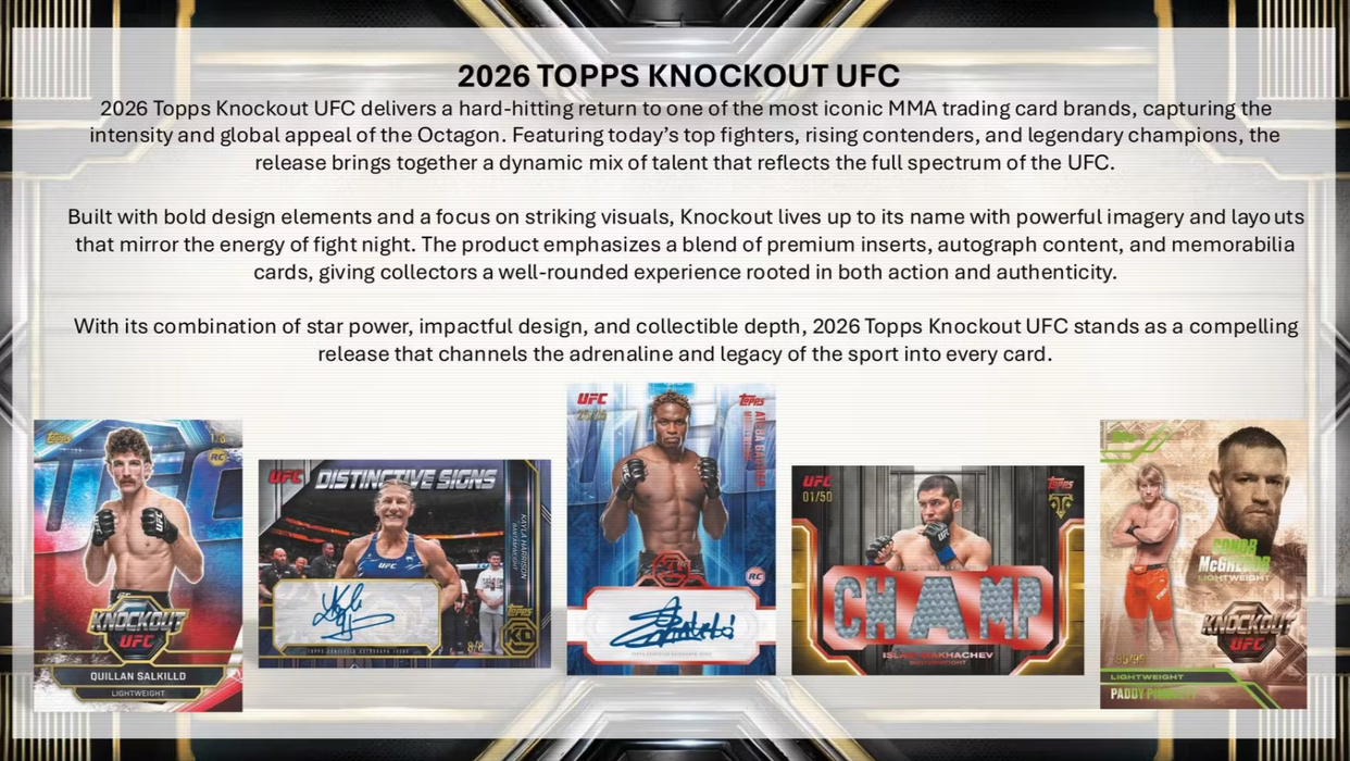 2026 Topps Knockout UFC Hobby Box (Pre-Order: June 26)