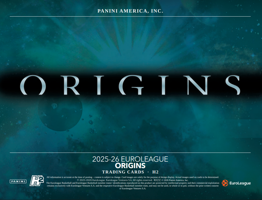 2025-26 Panini Origins Euroleague Basketball H2 Hybrid Box (Pre-Order: June 26)