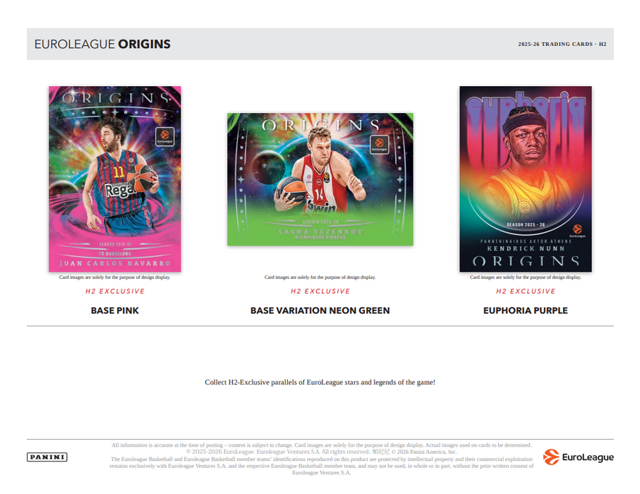 2025-26 Panini Origins Euroleague Basketball H2 Hybrid Box (Pre-Order: June 26)