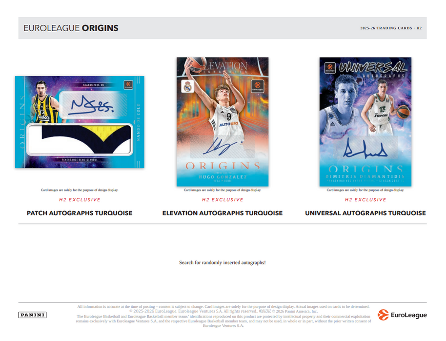 2025-26 Panini Origins Euroleague Basketball H2 Hybrid Box (Pre-Order: June 26)