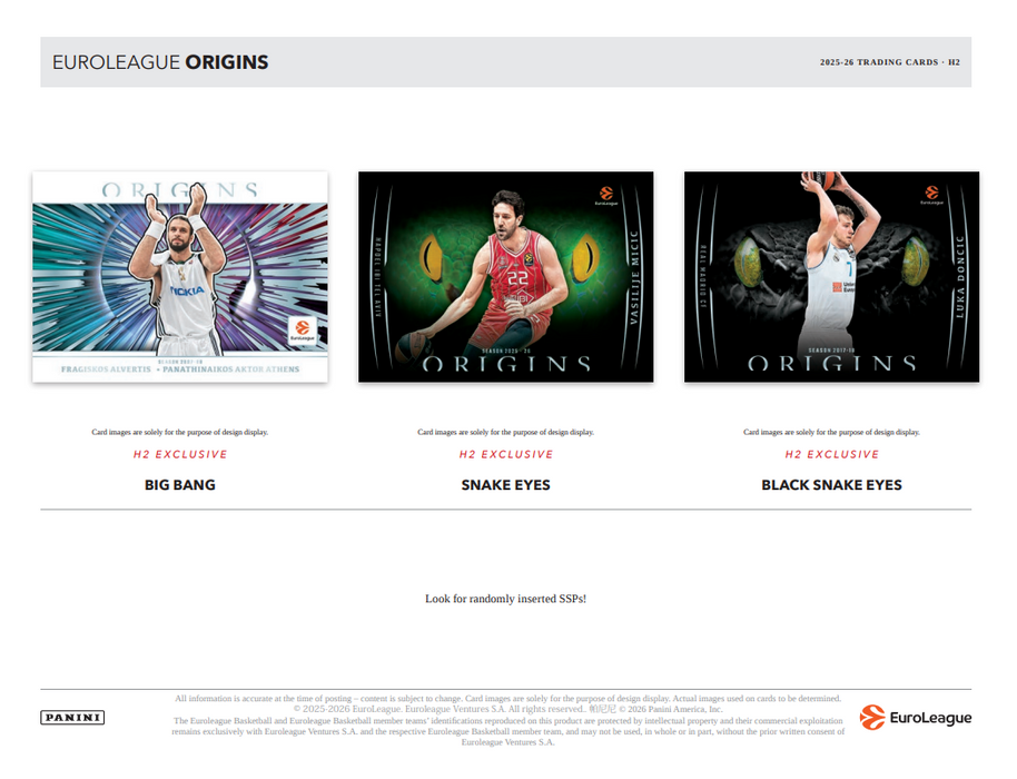 2025-26 Panini Origins Euroleague Basketball H2 Hybrid Box (Pre-Order: June 26)