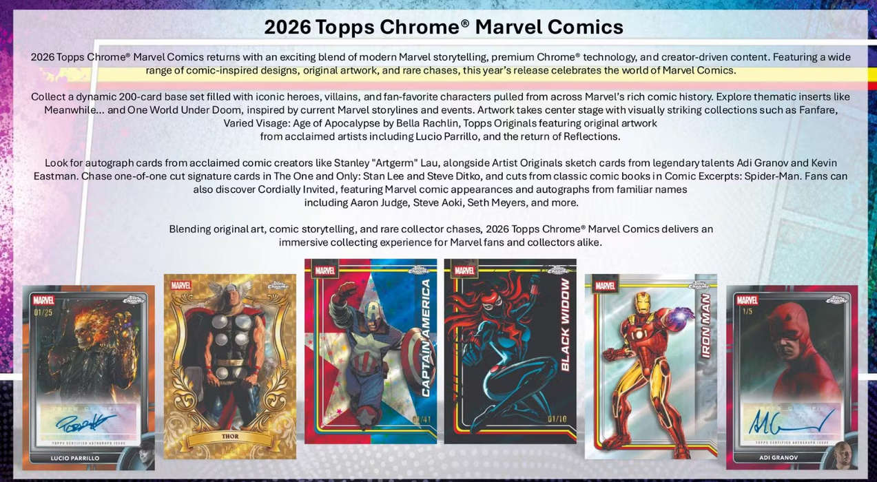 2026 Topps Chrome Marvel Comics Mega Box (Pre-Order: July 8)