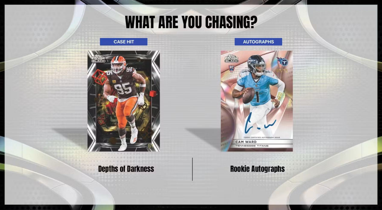 2025 Topps Chrome Black Football NFL Hobby Box (Pre-Order: July 9)